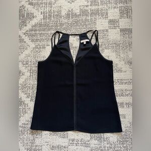 Banana Republic black camisole top with a V-neck and spaghetti straps, size 10
